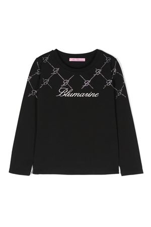 tshirt in cotone nero MISS BLUMARINE KIDS | IF4140J008822222